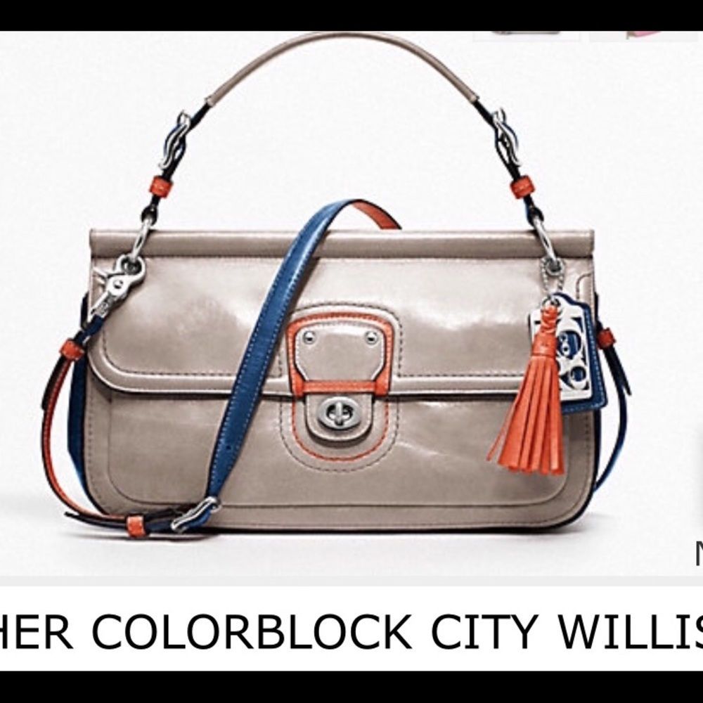 LEATHER COLORBLOCK CITY WILLIS SILVER/GREY/TANGELO